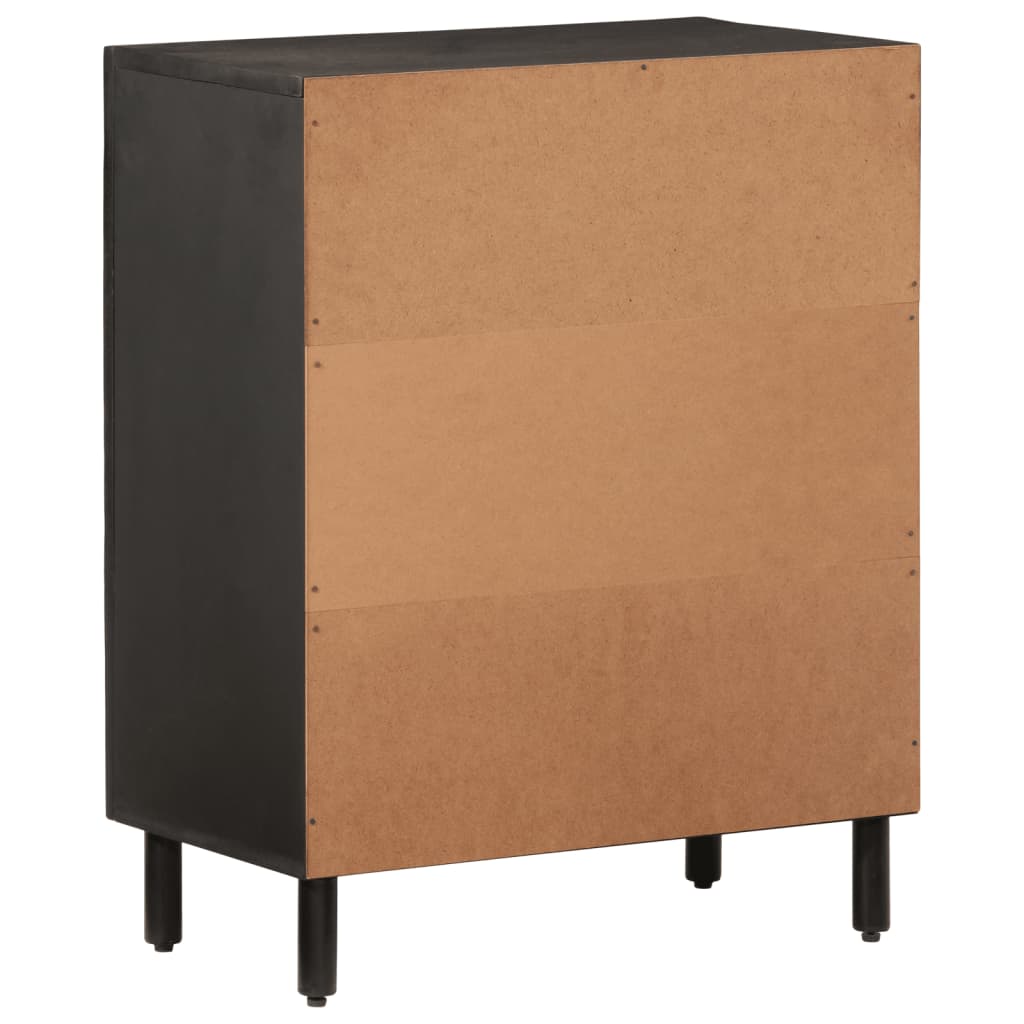 vidaXL Side Cabinet Black 60x33x75 cm Solid Wood Mango