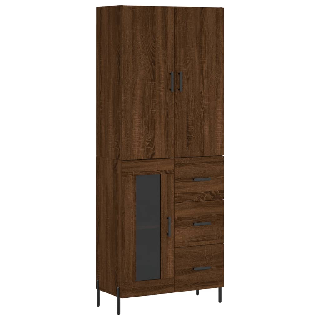 vidaXL Highboard Brown Oak 69.5x34x180 cm Engineered Wood