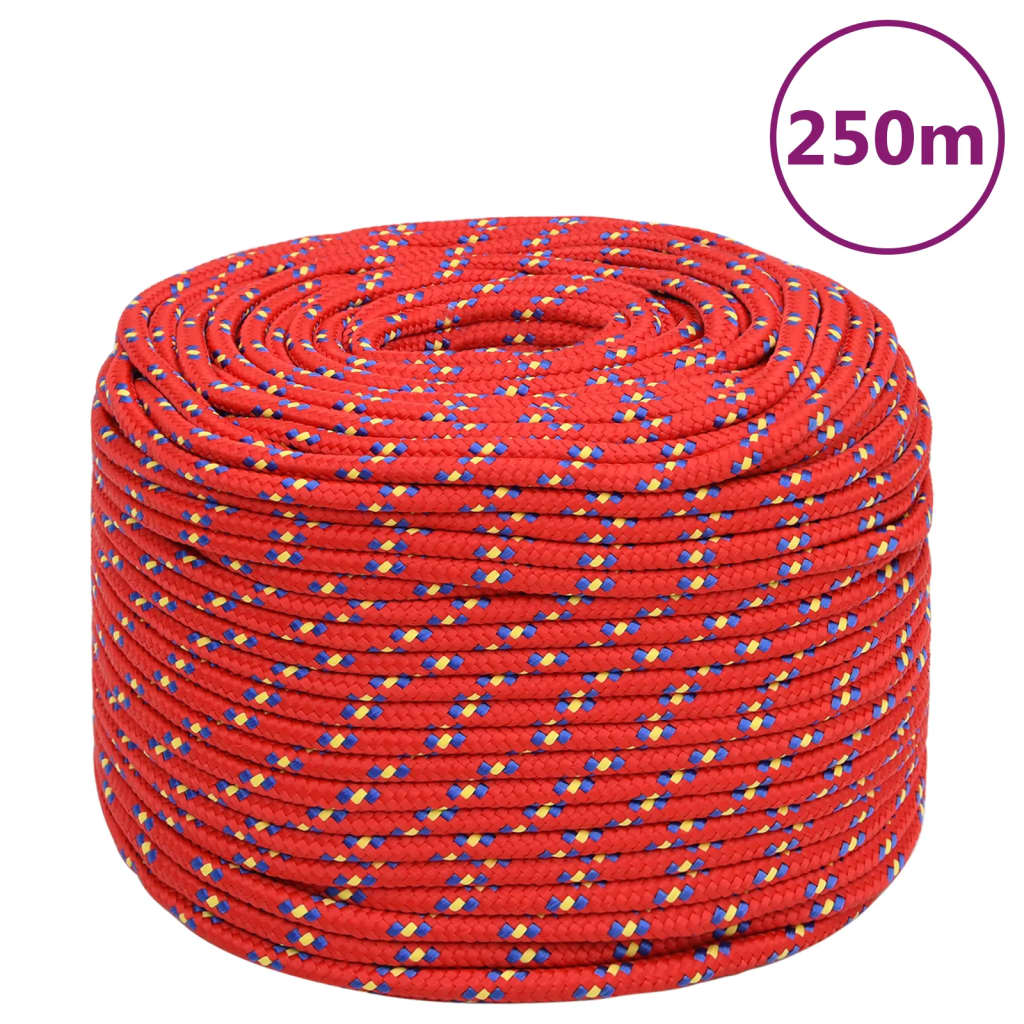 vidaXL Boat Rope Red 8 mm 250 m Polypropylene