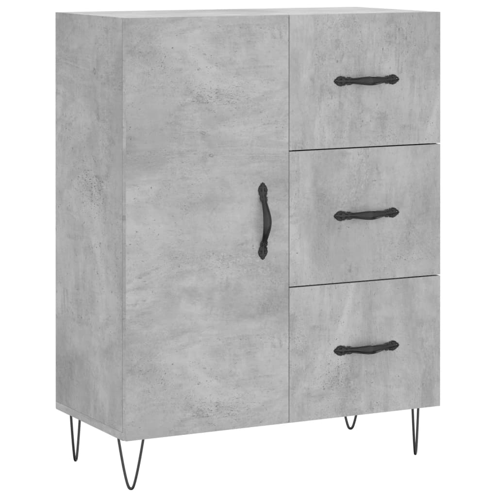 vidaXL Sideboard Concrete Grey 69.5x34x90 cm Engineered Wood