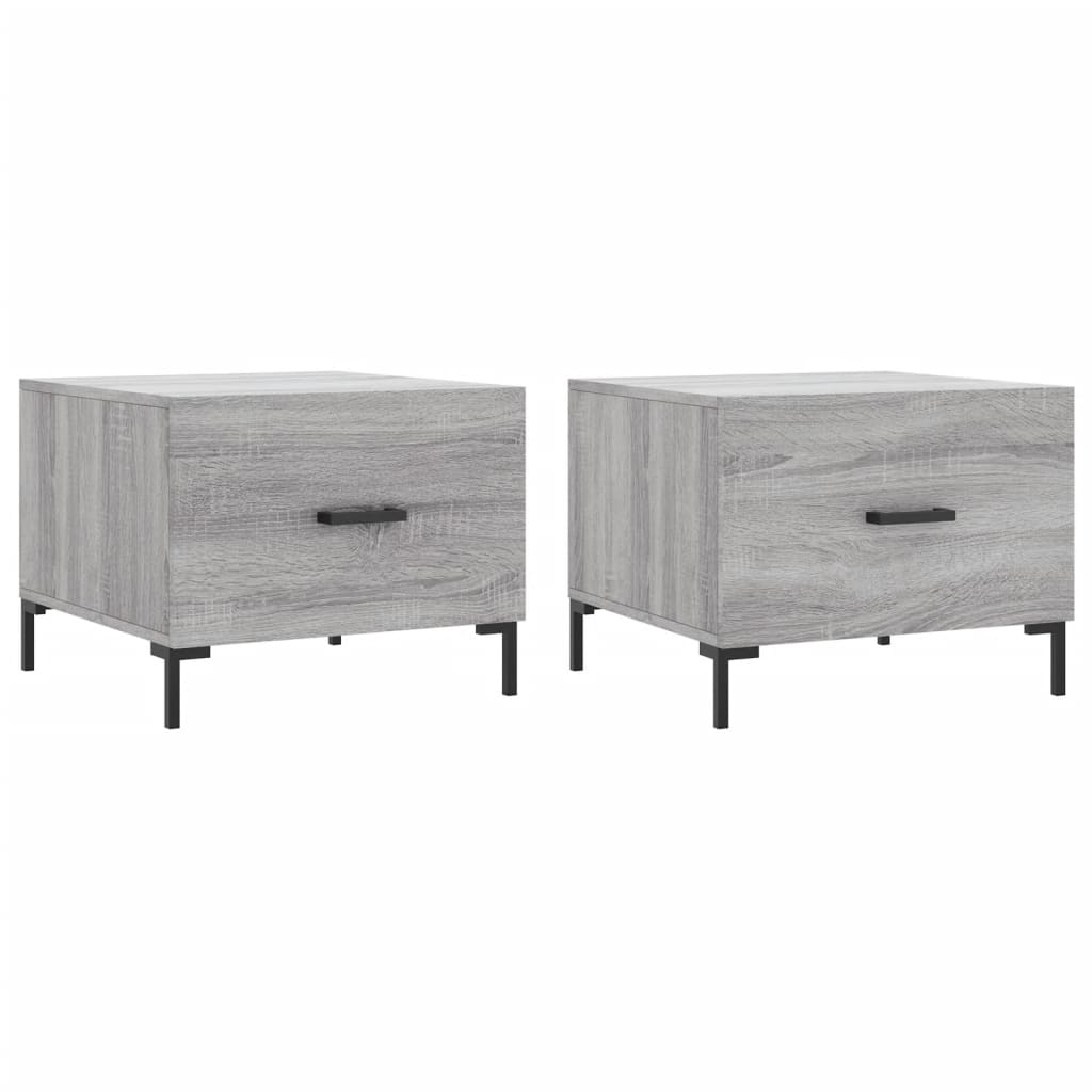 vidaXL Coffee Tables 2 pcs Grey Sonoma 50x50x40 cm Engineered Wood