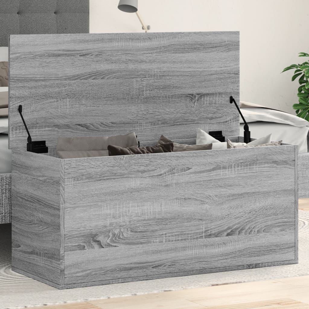 vidaXL Storage Box Grey Sonoma 100x42x46 cm Engineered Wood