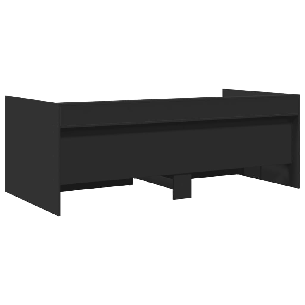 vidaXL Daybed with Drawers without Mattress Black 75x190 cm Small Single