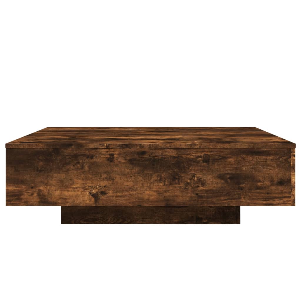 vidaXL Coffee Table with LED Lights Smoked Oak 100x100x31 cm