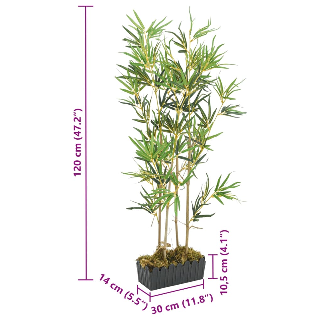 vidaXL Artificial Bamboo Tree 552 Leaves 120 cm Green