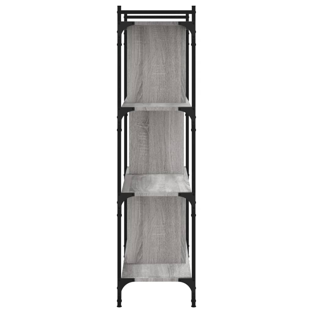 vidaXL Bookcase 4-Tier Grey Sonoma 76x32x123 cm Engineered Wood