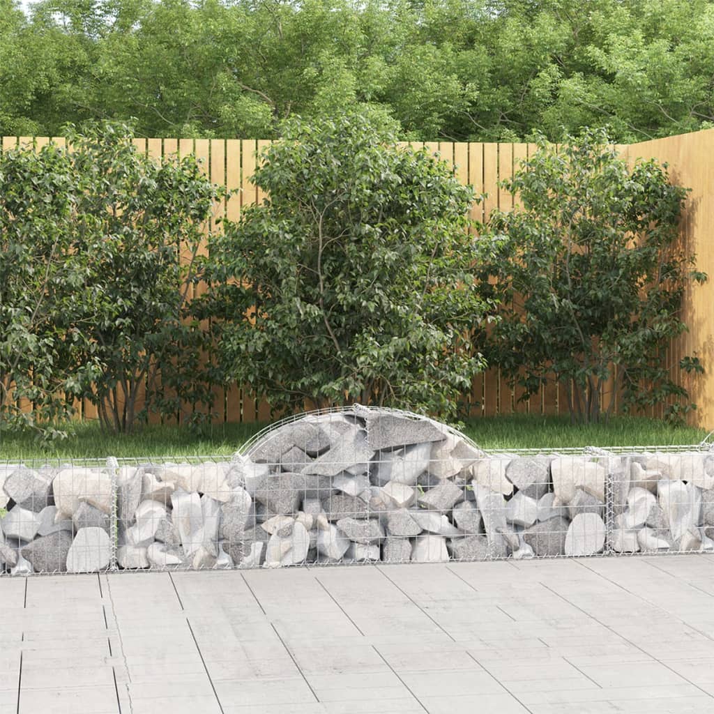 vidaXL Arched Gabion Baskets 11 pcs 200x30x40/60 cm Galvanised Iron