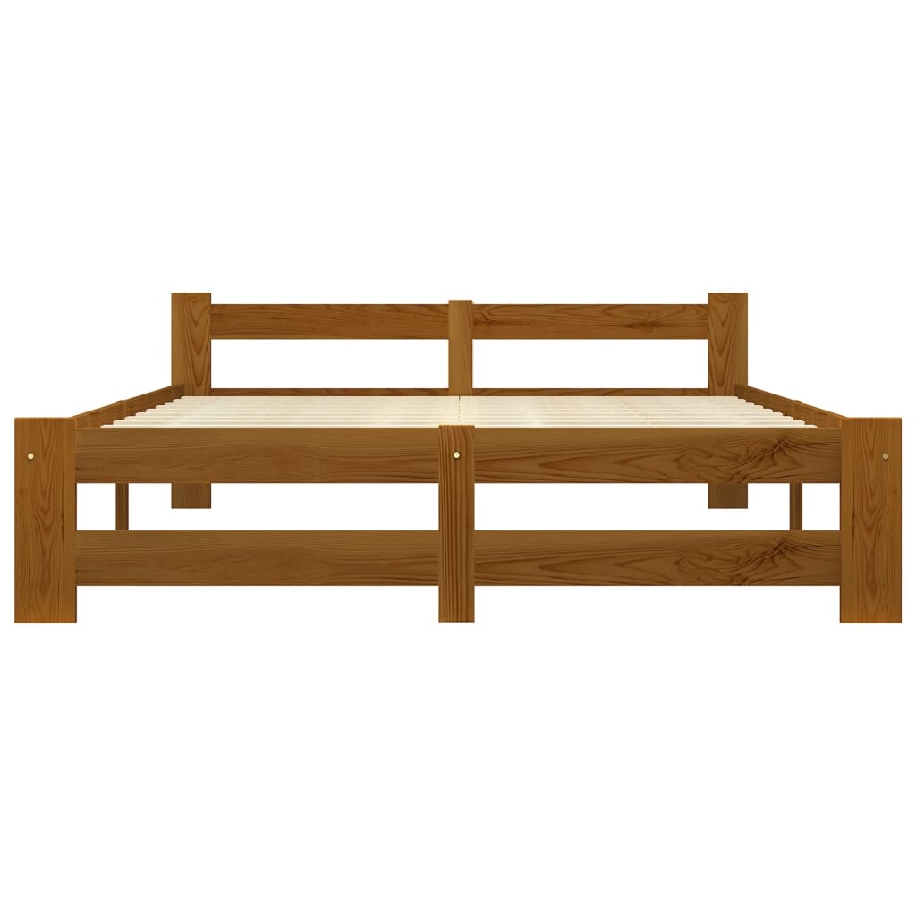 vidaXL Bed Frame without Mattress Honey Brown Solid Pine Wood 160x200 cm