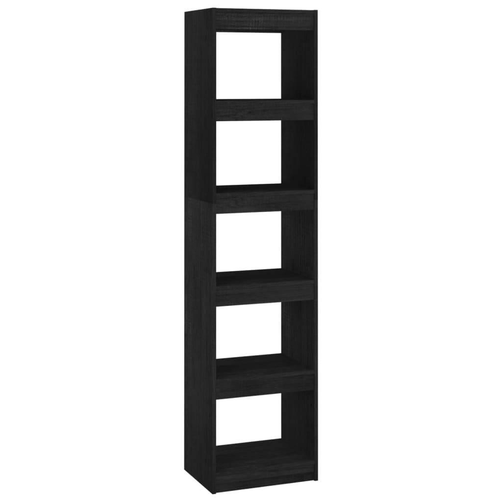 vidaXL Book Cabinet/Room Divider Black 40x30x167.5 cm Solid Pinewood