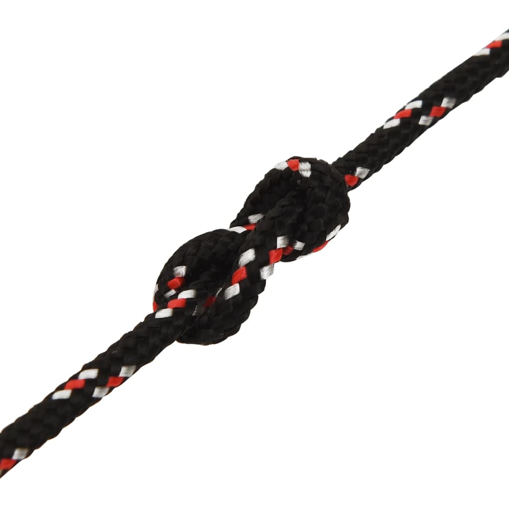 vidaXL Boat Rope Black 4 mm 50 m Polypropylene