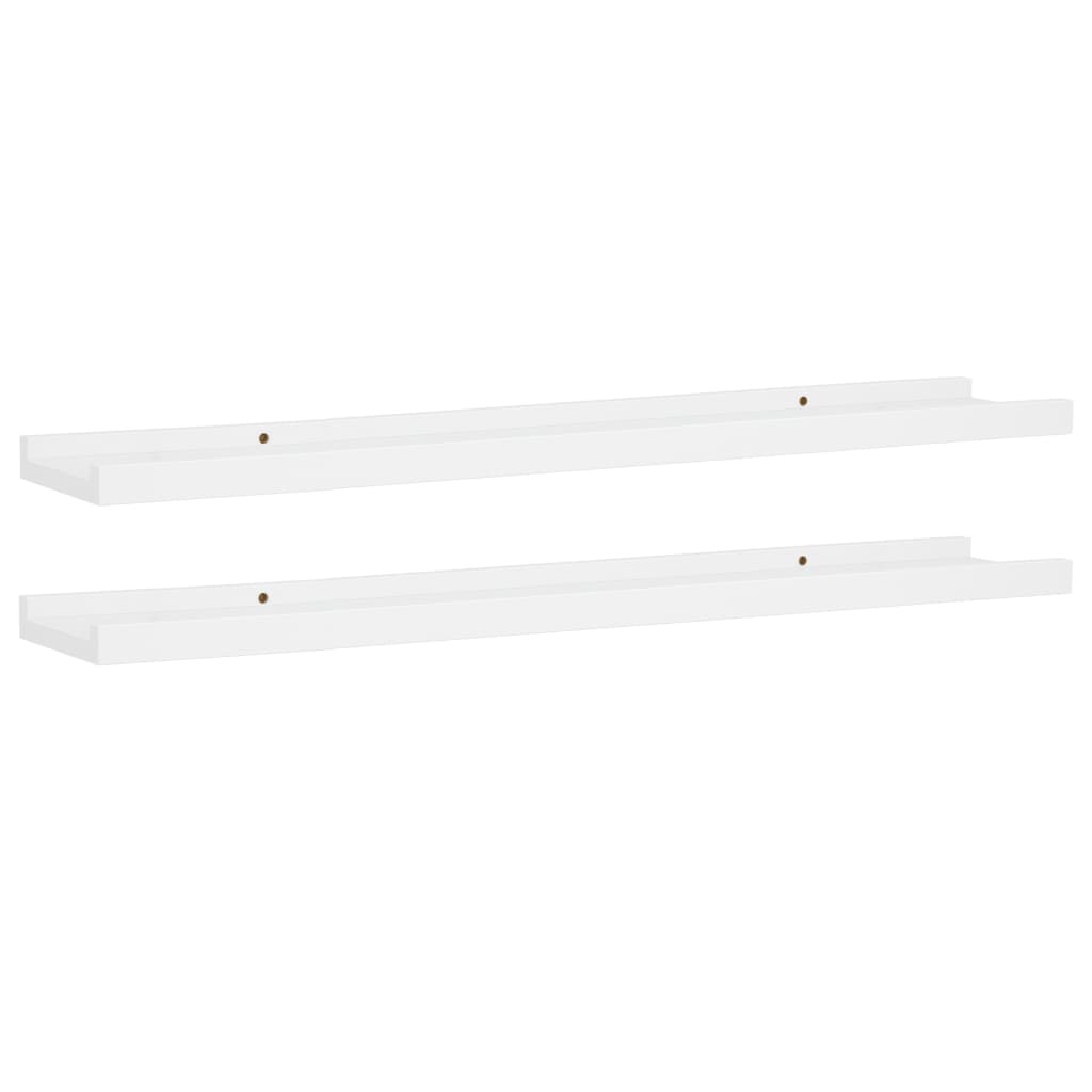 vidaXL Picture Frame Ledge Shelves 2 pcs White 80x9x3 cm MDF