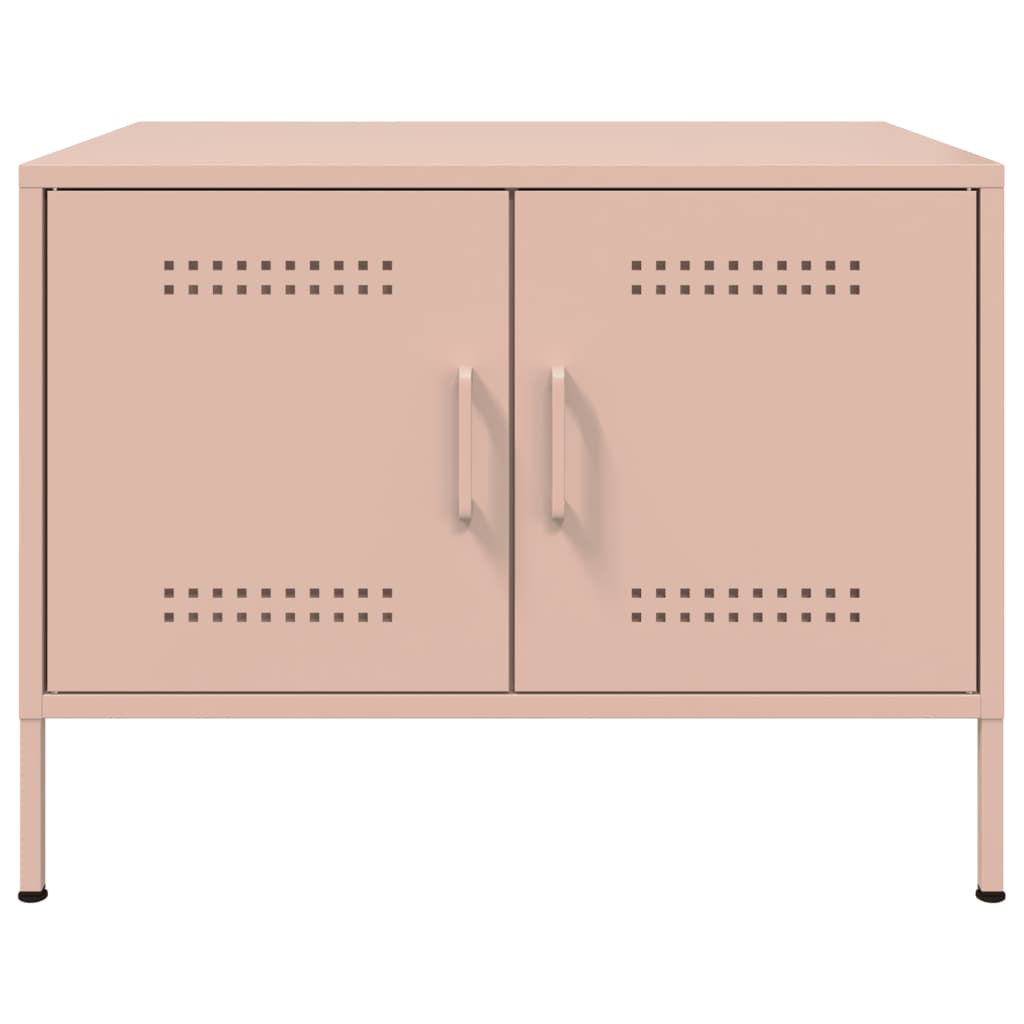 vidaXL Coffee Table Pink 68x50x50.5 cm Steel