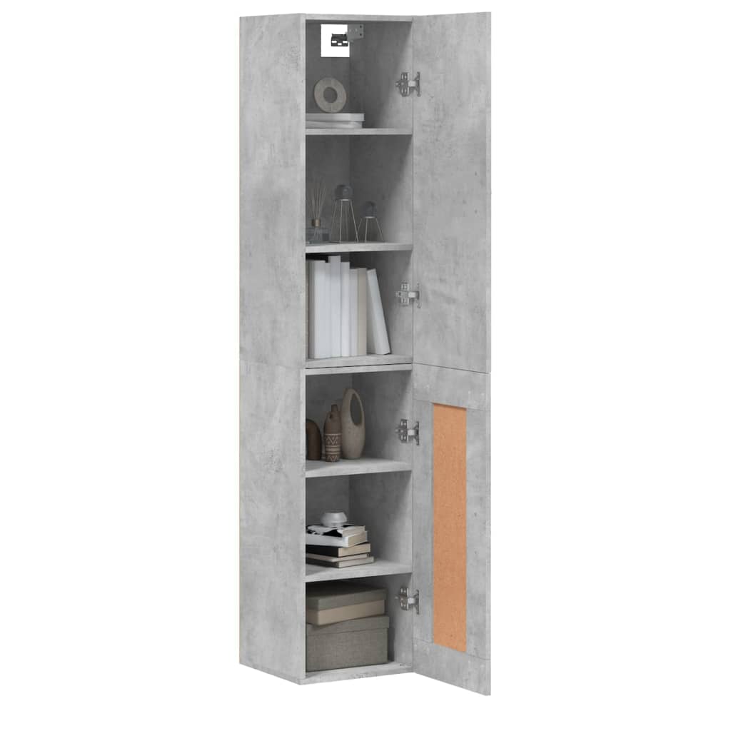 vidaXL Highboard Concrete Grey 34.5x34x180 cm Engineered Wood