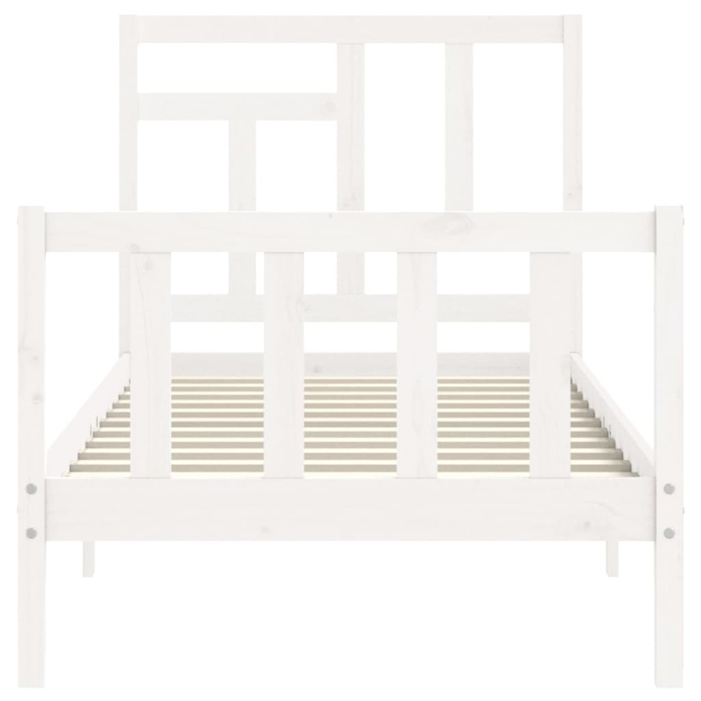 vidaXL Bed Frame without Mattress White 90x200 cm Solid Wood Pine