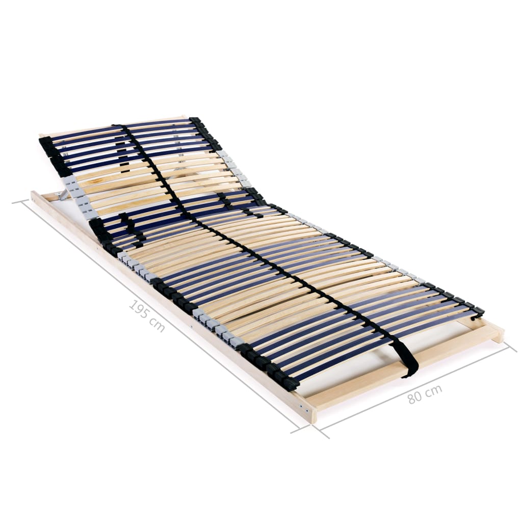 vidaXL Slatted Bed Bases without Mattress 2 pcs with 42 Slats 80x200 cm