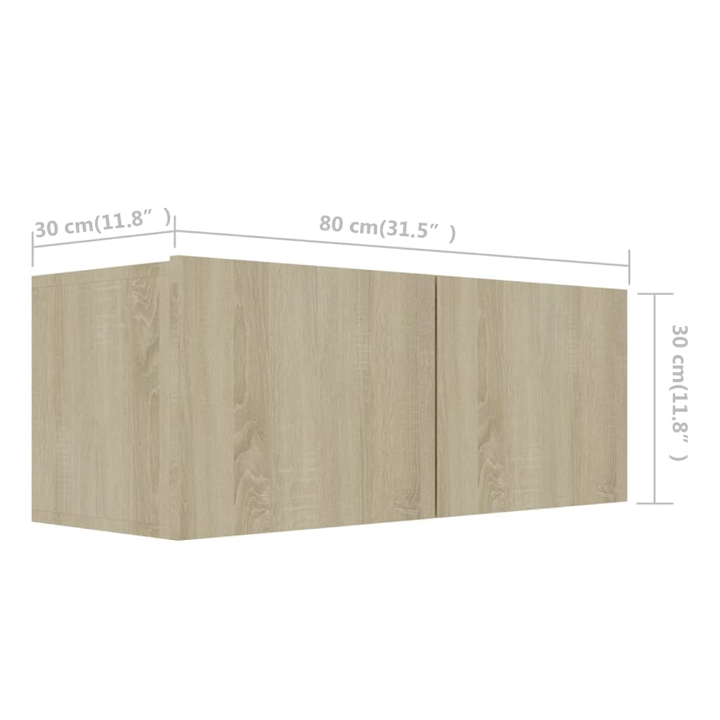 vidaXL 2 Piece TV Cabinet Set Sonoma Oak Engineered Wood