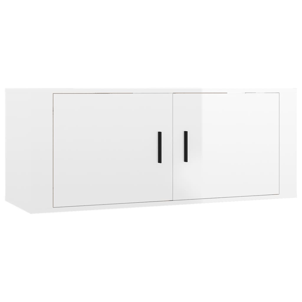 vidaXL 3 Piece TV Cabinet Set High Gloss White Engineered Wood