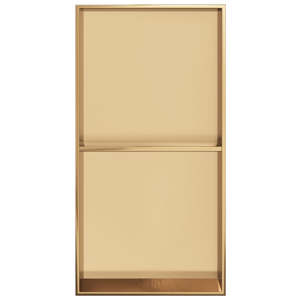 vidaXL Shower Niche Brushed Gold 32x62x9 cm Stainless Steel