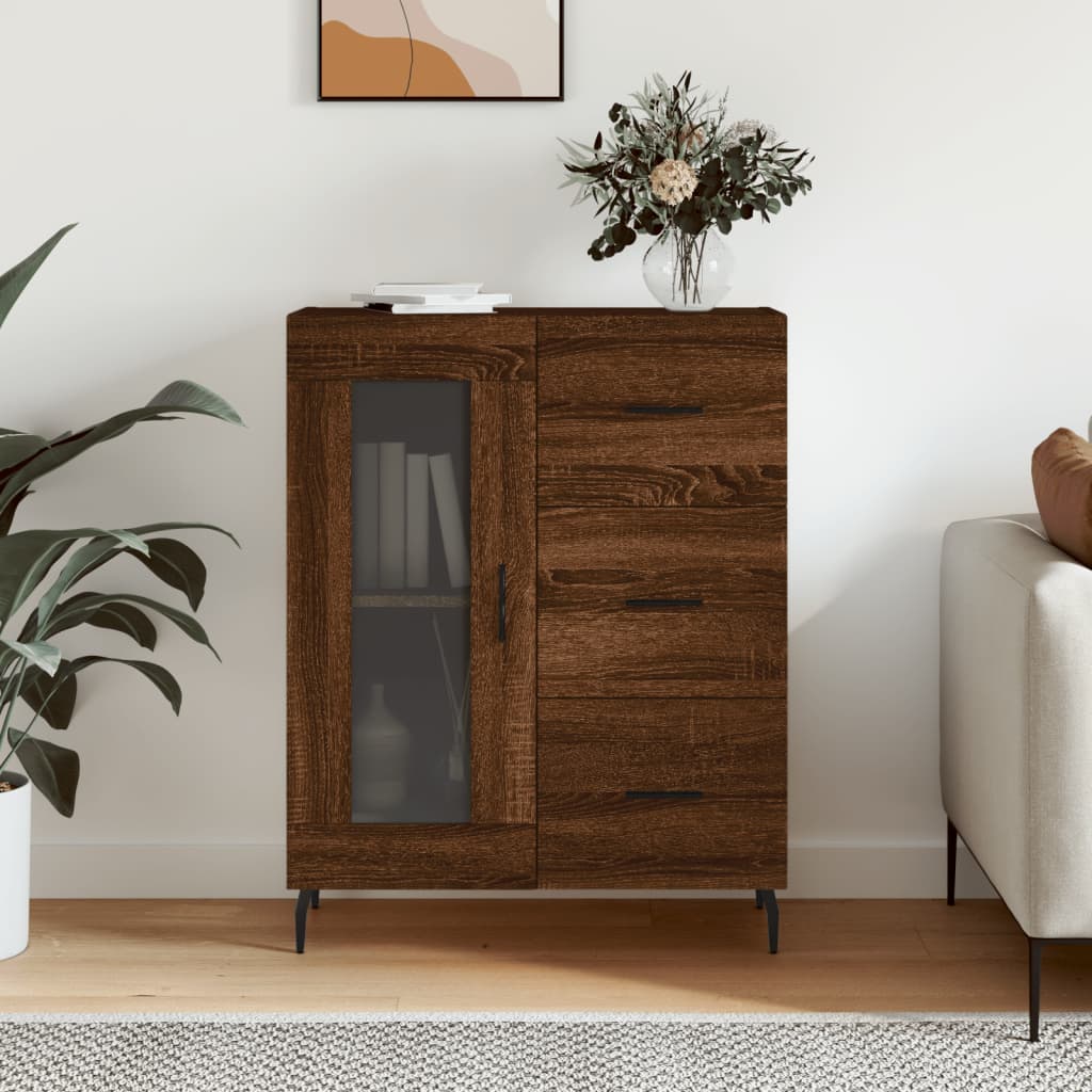 vidaXL Sideboard Brown Oak 69.5x34x90 cm Engineered Wood