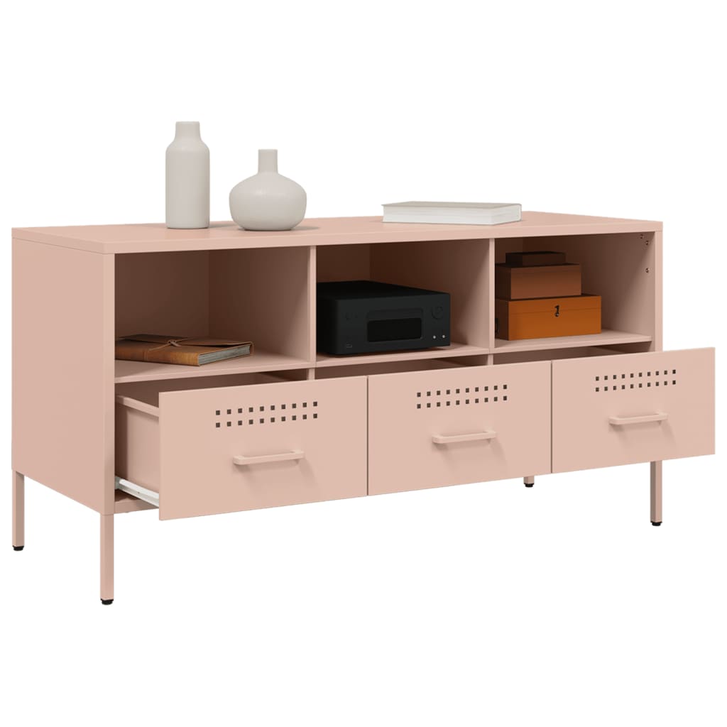 vidaXL TV Cabinet Pink 100.5x39x50.5 cm Steel