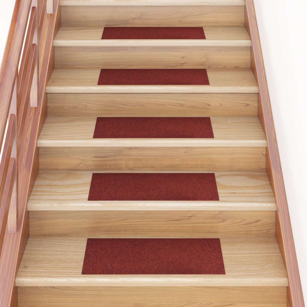 vidaXL Self-adhesive Stair Mats Rectangular 15 pcs 60x25 cm Red