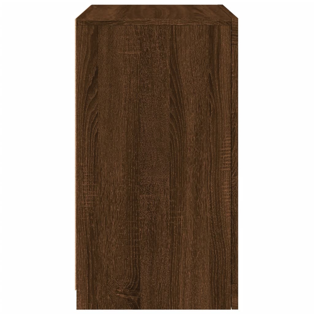 vidaXL Side Cabinet with LED Lights Brown Oak Engineered Wood