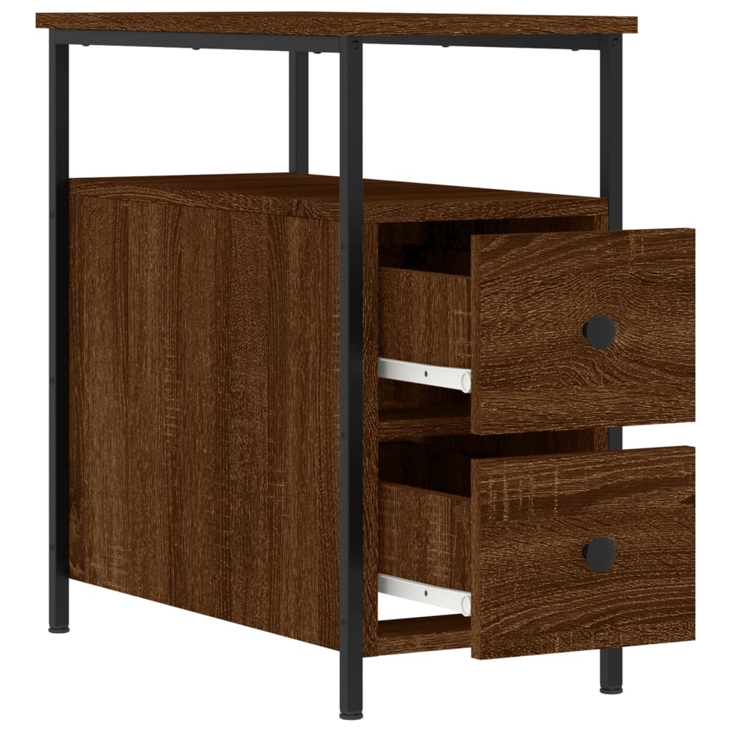 vidaXL Bedside Cabinet Brown Oak 30x60x60 cm Engineered Wood