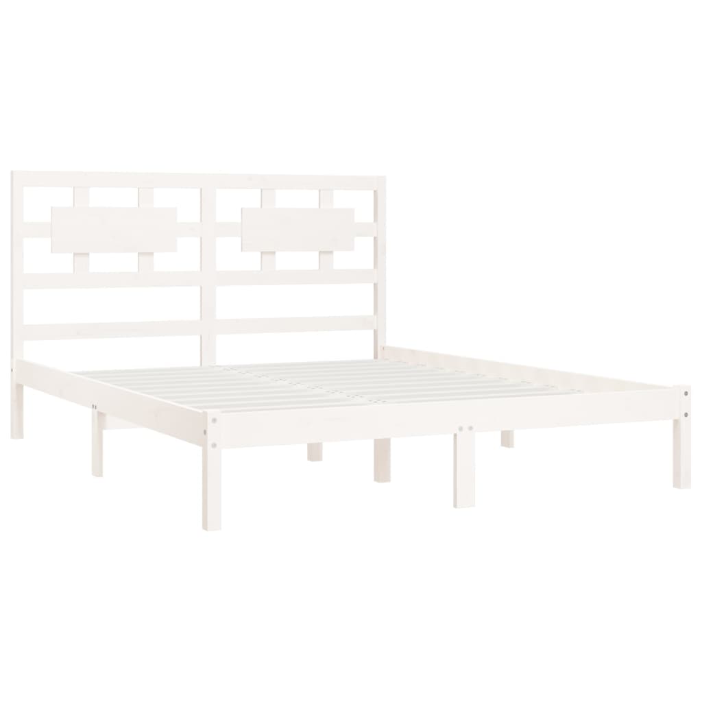 vidaXL Bed Frame without Mattress White 120x200 cm Solid Wood Pine