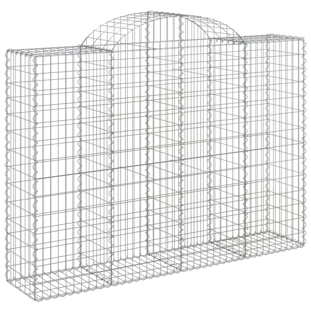 vidaXL Arched Gabion Baskets 50 pcs 200x50x140/160 cm Galvanised Iron