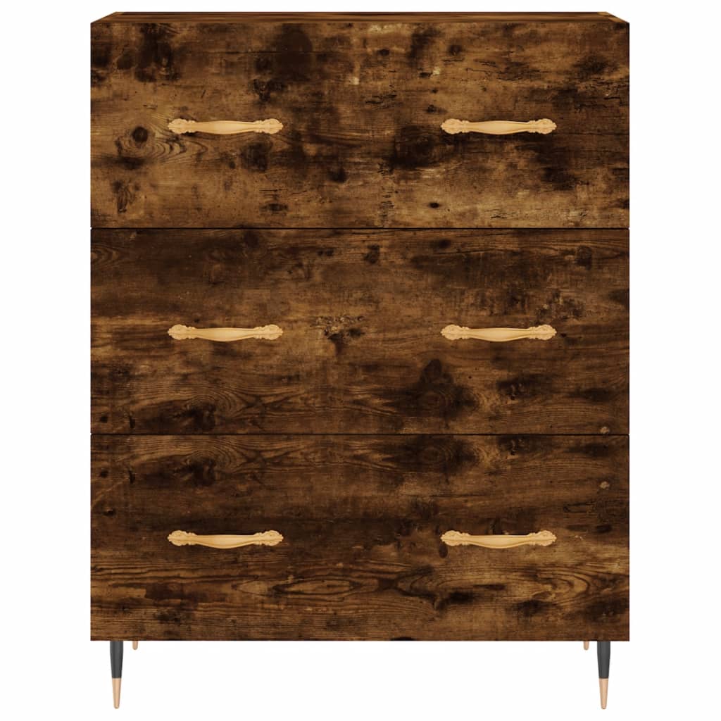 vidaXL Sideboard Smoked Oak 69.5x34x90 cm Engineered Wood