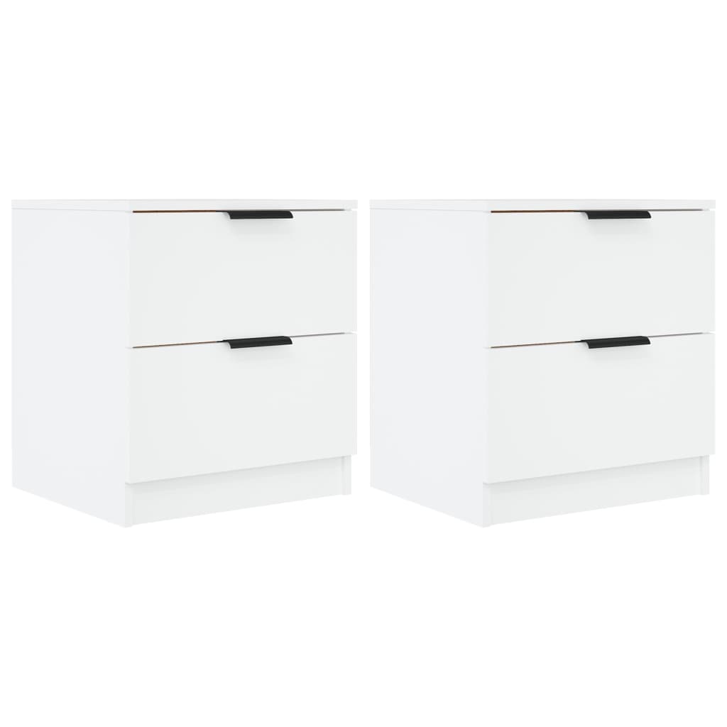 vidaXL Bedside Cabinets 2 pcs White Engineered Wood