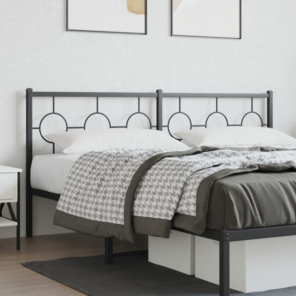 vidaXL Metal Headboard Black 180 cm