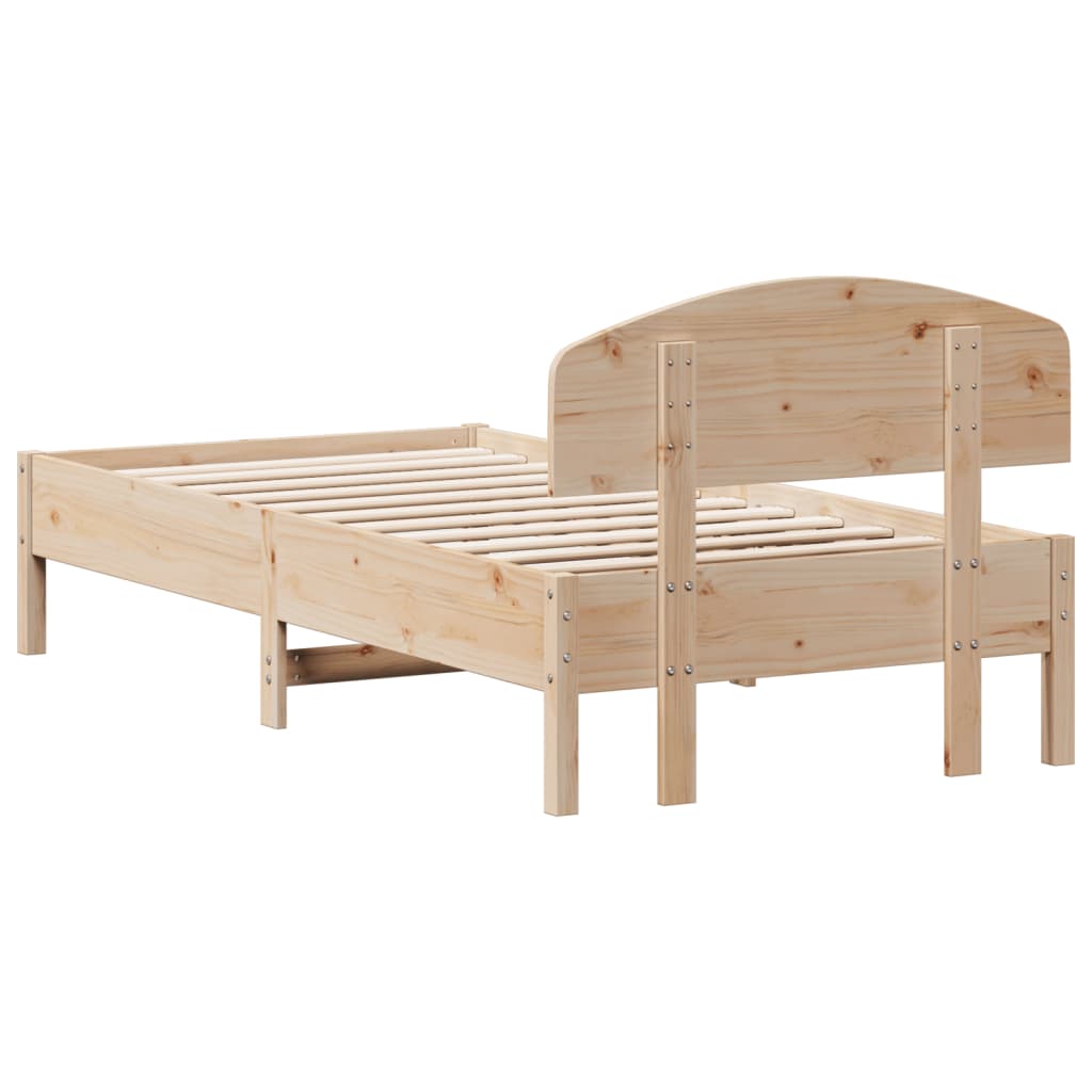 vidaXL Bed Frame without Mattress 75x190 cm Small Single Solid Wood Pine