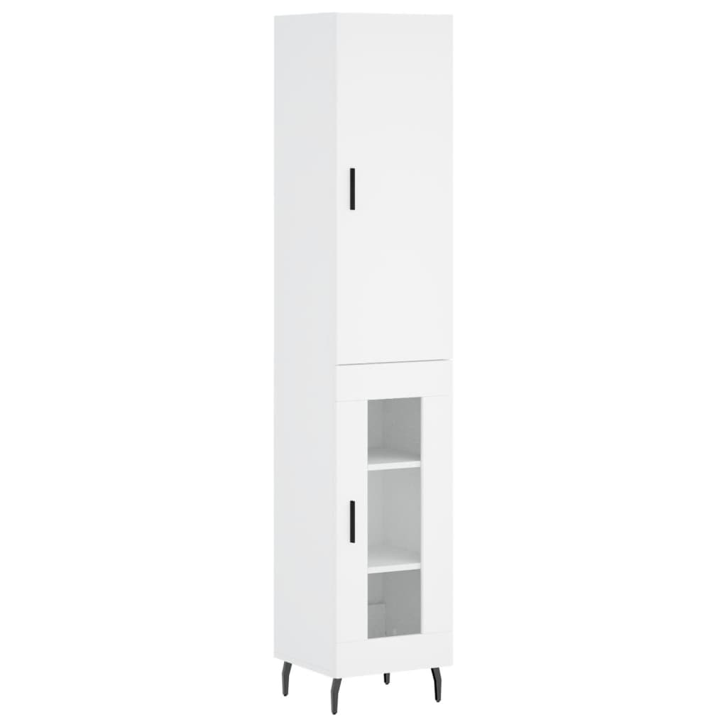 vidaXL Highboard White 34.5x34x180 cm Engineered Wood