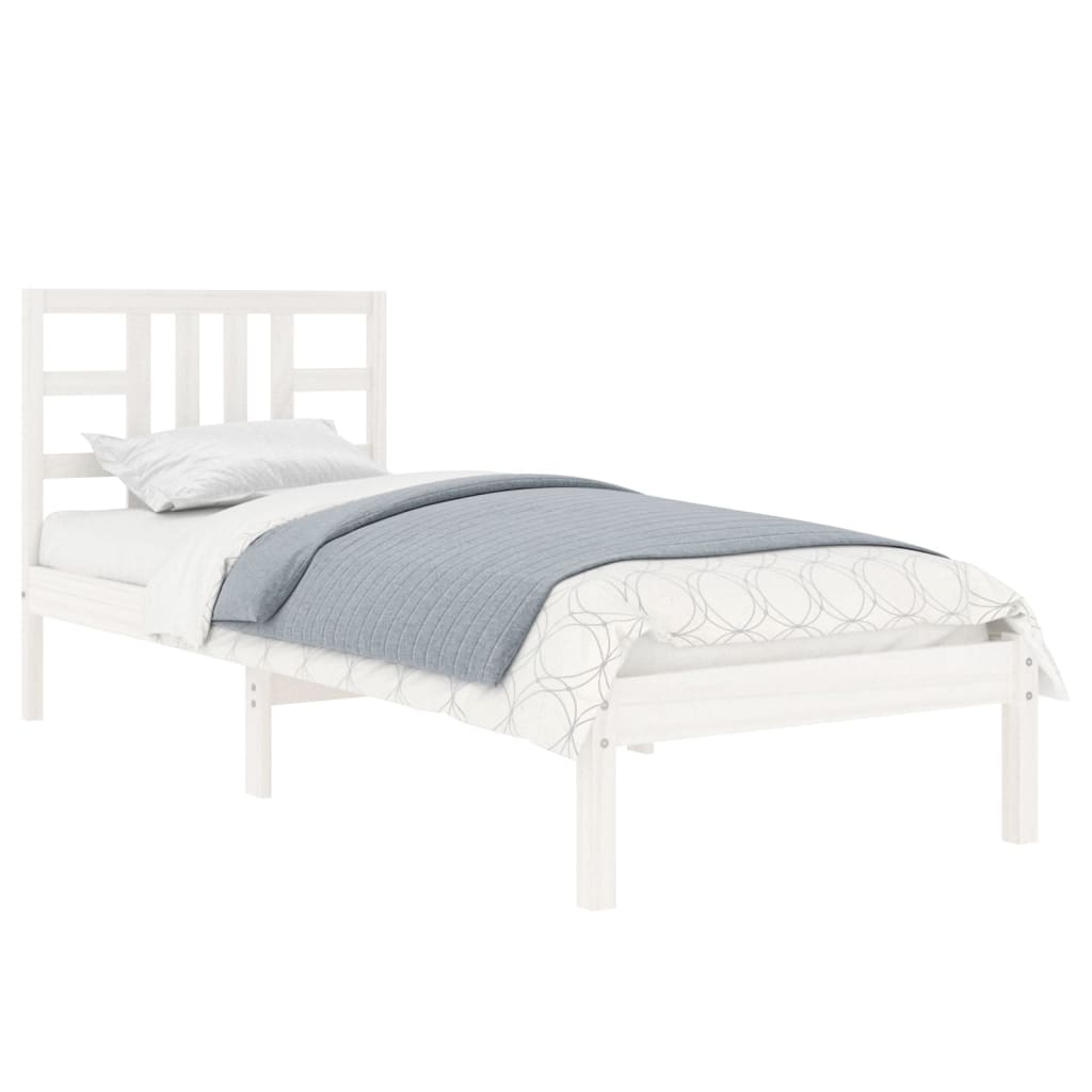 vidaXL Bed Frame without Mattress White 90x190 cm Single Solid Wood