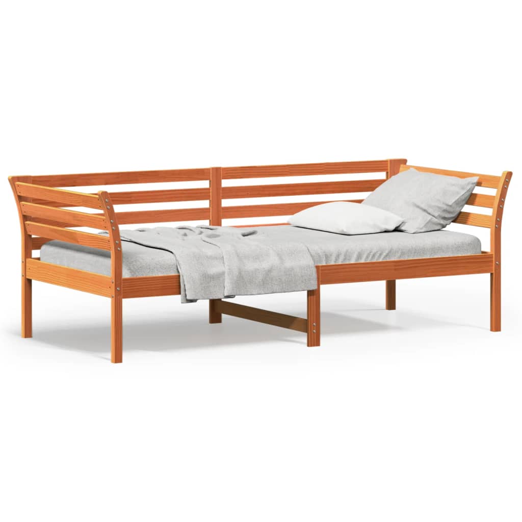 vidaXL Day Bed without Mattress Wax Brown 90x200 cm Solid Wood Pine