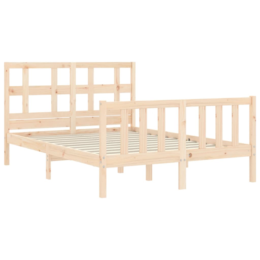 vidaXL Bed Frame without Mattress Double Solid Wood Pine