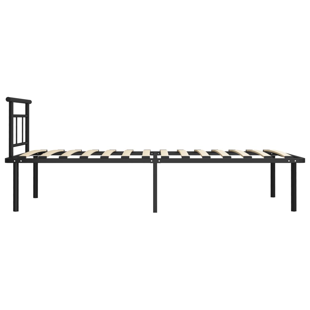 vidaXL Bed Frame without Mattress Black Metal 100x200 cm