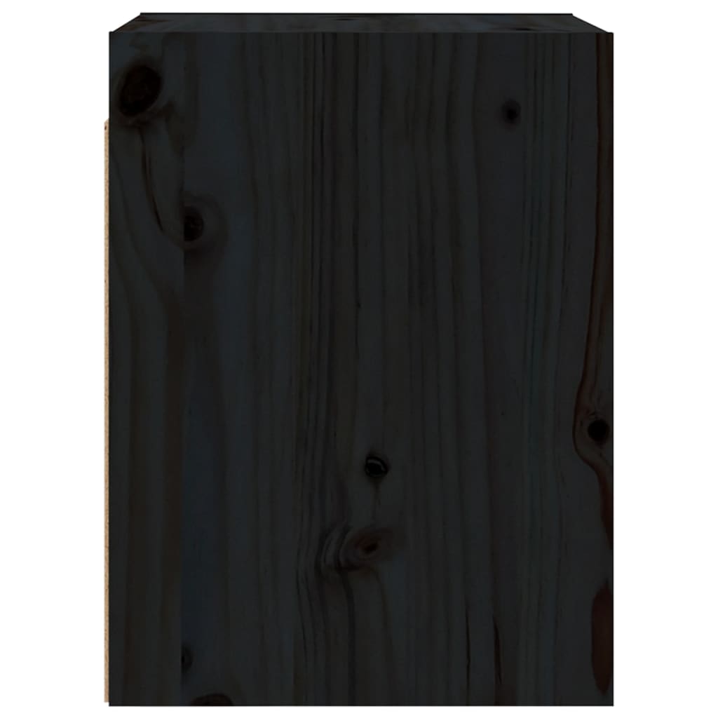 vidaXL Wall Cabinets 2 pcs Black 30x30x40 cm Solid Wood Pine