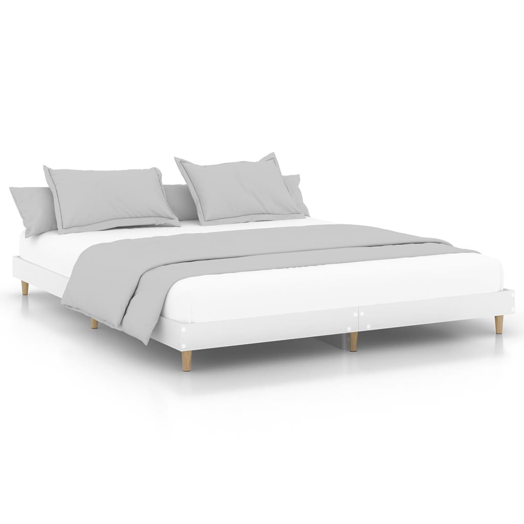 vidaXL Bed Frame without Mattress White 180x200 cm Super King Engineered Wood