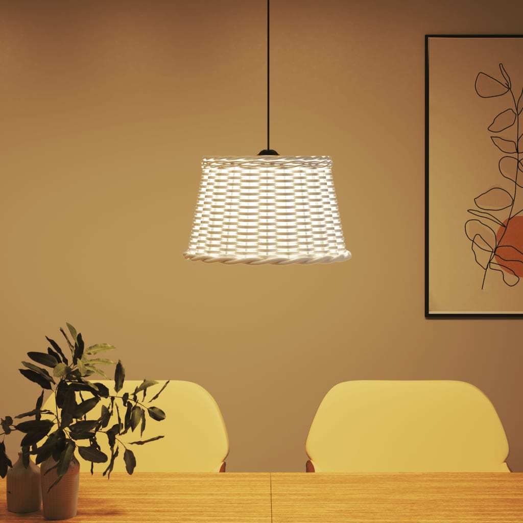 vidaXL Ceiling Lamp Shade White Ø45x28 cm Wicker