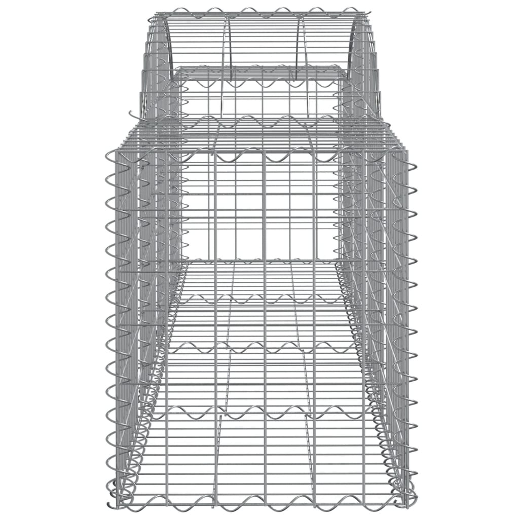 vidaXL Arched Gabion Baskets 4 pcs 200x50x60/80 cm Galvanised Iron