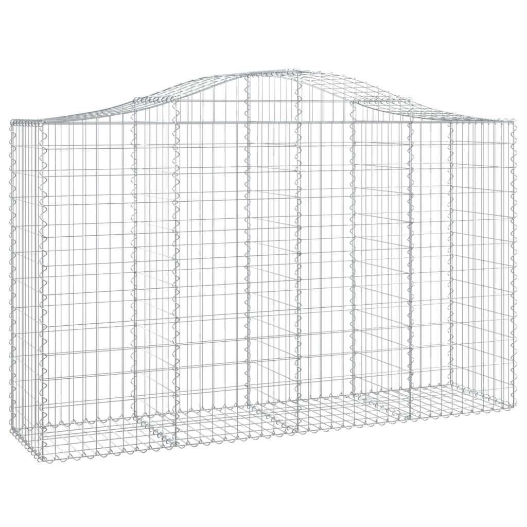 vidaXL Arched Gabion Baskets 13 pcs 200x50x120/140 cm Galvanised Iron