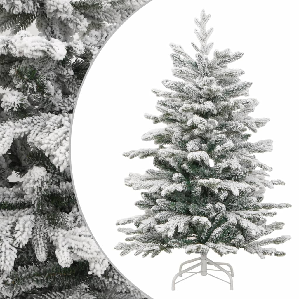 vidaXL Artificial Hinged Christmas Tree with Flocked Snow 180 cm