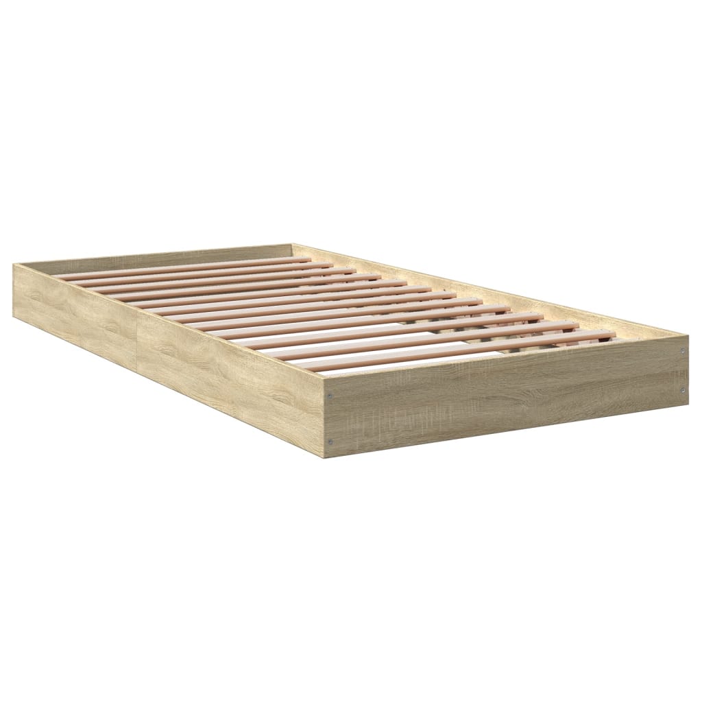 vidaXL Bed Frame without Mattress Sonoma Oak 100x200 cm Engineered Wood