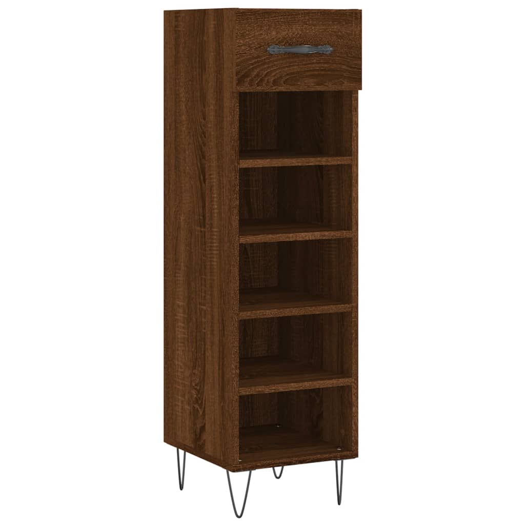 vidaXL Shoe Cabinet Brown Oak 30x35x105 cm Engineered Wood