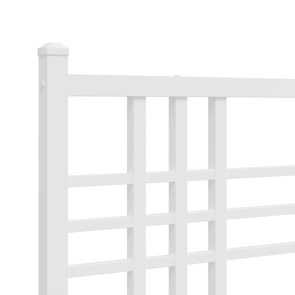 vidaXL Metal Bed Frame without Mattress with Footboard White 75x190 cm Small Single