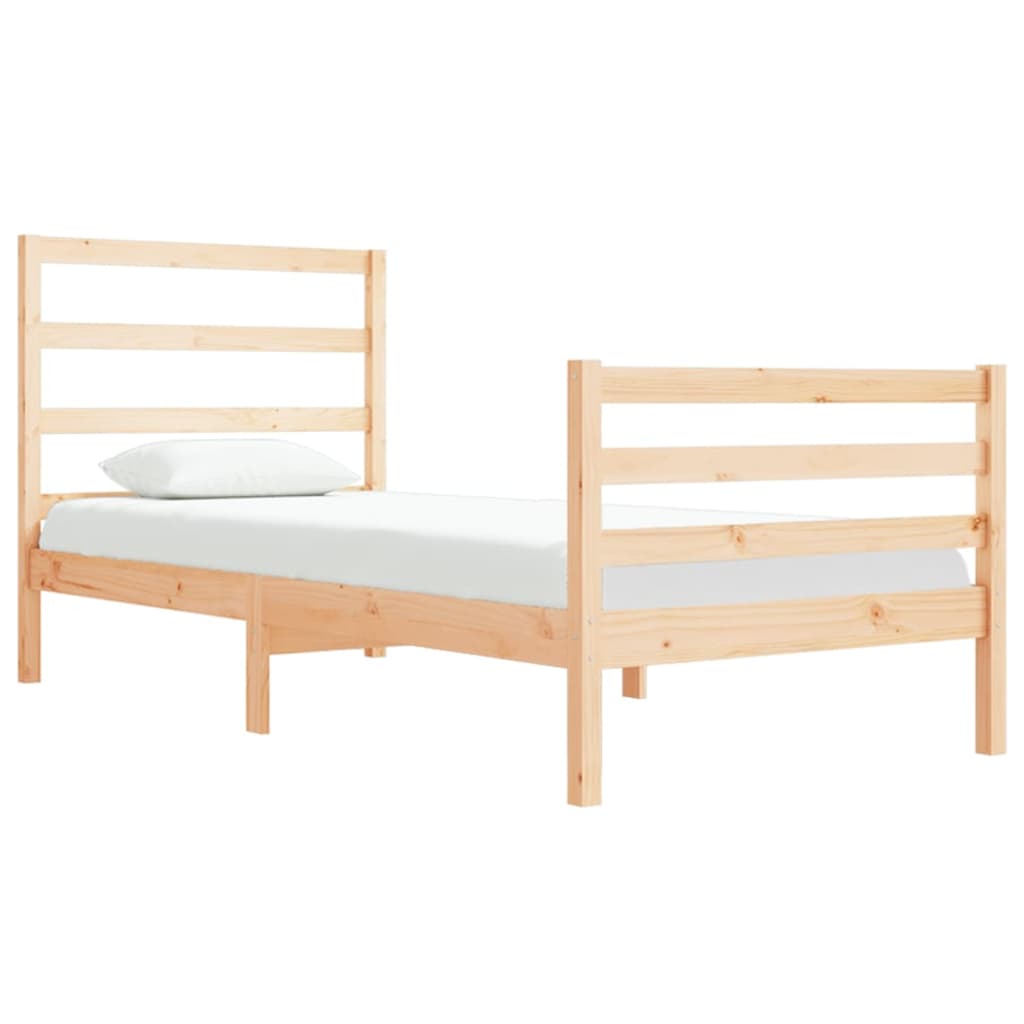 vidaXL Bed Frame without Mattress Solid Wood Pine 90x190 cm Single