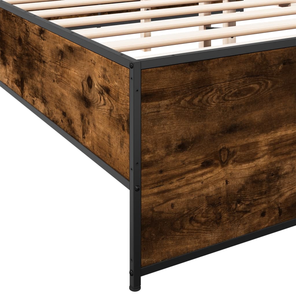 vidaXL Bed Frame without Mattress Smoked Oak 150x200 cm King Size