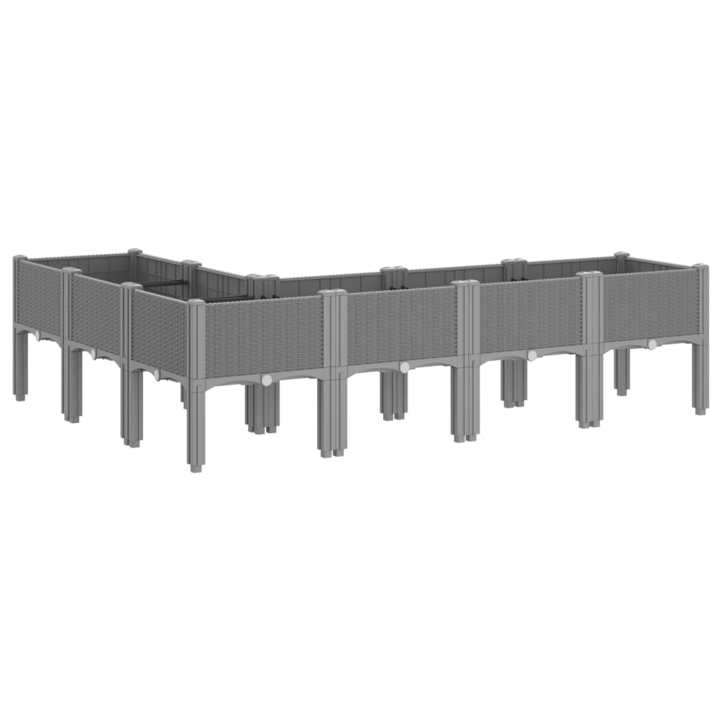 vidaXL Garden Planter with Legs Light Grey 160x120x42 cm PP